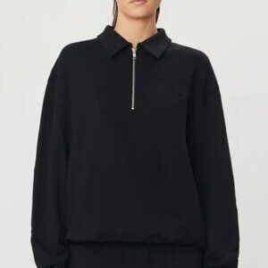 New | Eterne | Black Half Zip Pullover | S